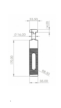 T Kafalı Dişli Lama t=10 mm teknik çizimi